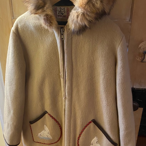 RARE Vintage James Bay Wool Fur Lined Hood Parka - Picture 3 of 16